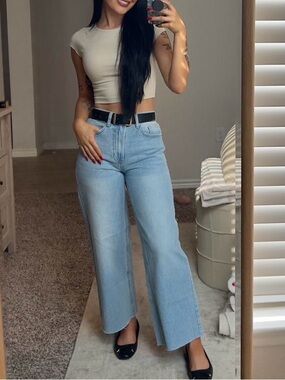 PacSun Light Blue High-Rise Wide Leg Jeans for Women